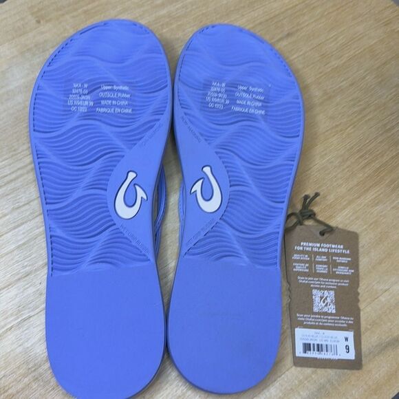 NWT- Olukai- Paki Women's Flip Flops, Cloud Blue/Cloud- women size 9 - Picture 10 of 11